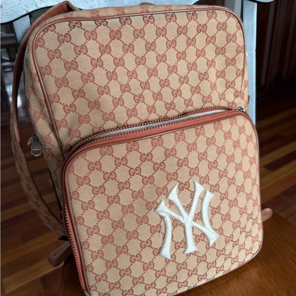 Gucci Tan and Brown Backpack